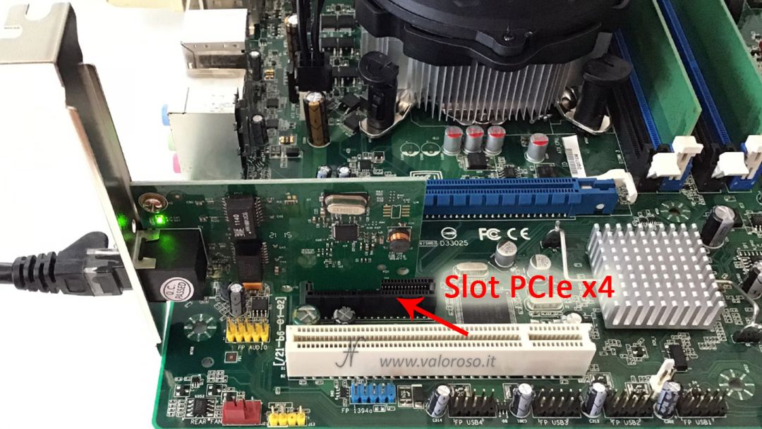 Spostamento scheda di rete Realtek PCIe slot x4, cambio sostituzione hardware