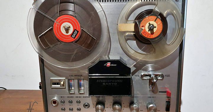 Sanyo MR-909, registratore a bobine, registratore a nastro, magnetofono, 4 tracce