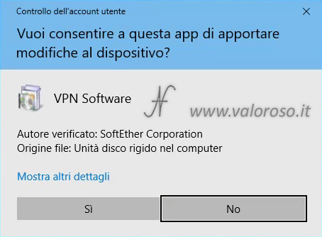 Scaricare SoftEther VPN Server Setup Wizard, abilitare modifiche al computer amministratore, , guida installazione, tutorial passo passo per installare SoftEther