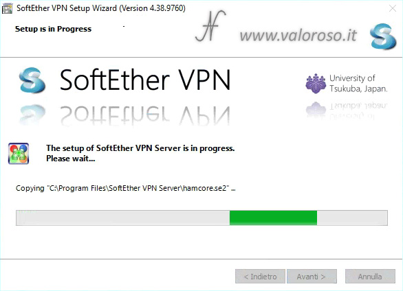 Install SoftEther VPN Server Setup Wizard, installation setup in progress, installation guide, step by step tutorial to install SoftEther