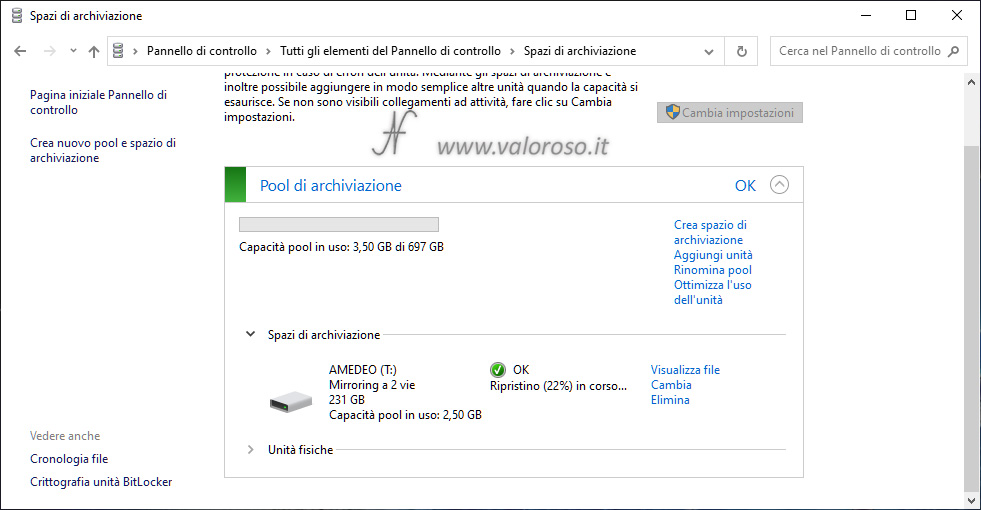 Storage Spaces, mirroring, failure issue, reduced resiliency, corrupted pool drive replacement, recovery