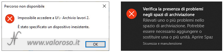 Simple storage space Windows 10, hard drive error, simulation failure, problems with files, missing files