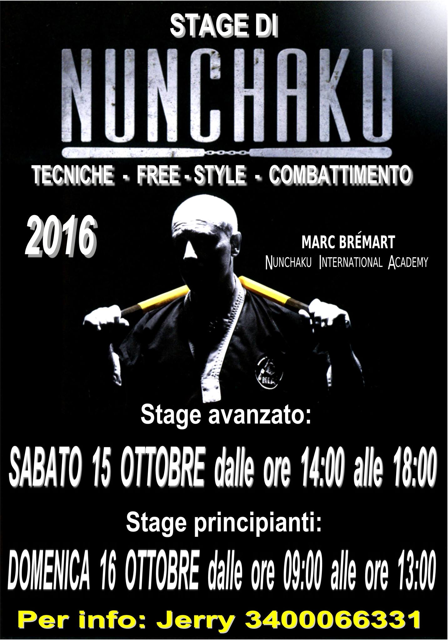 NIA Nunchaku International Academy, Stage Ottobre 2016, Marc Bremart