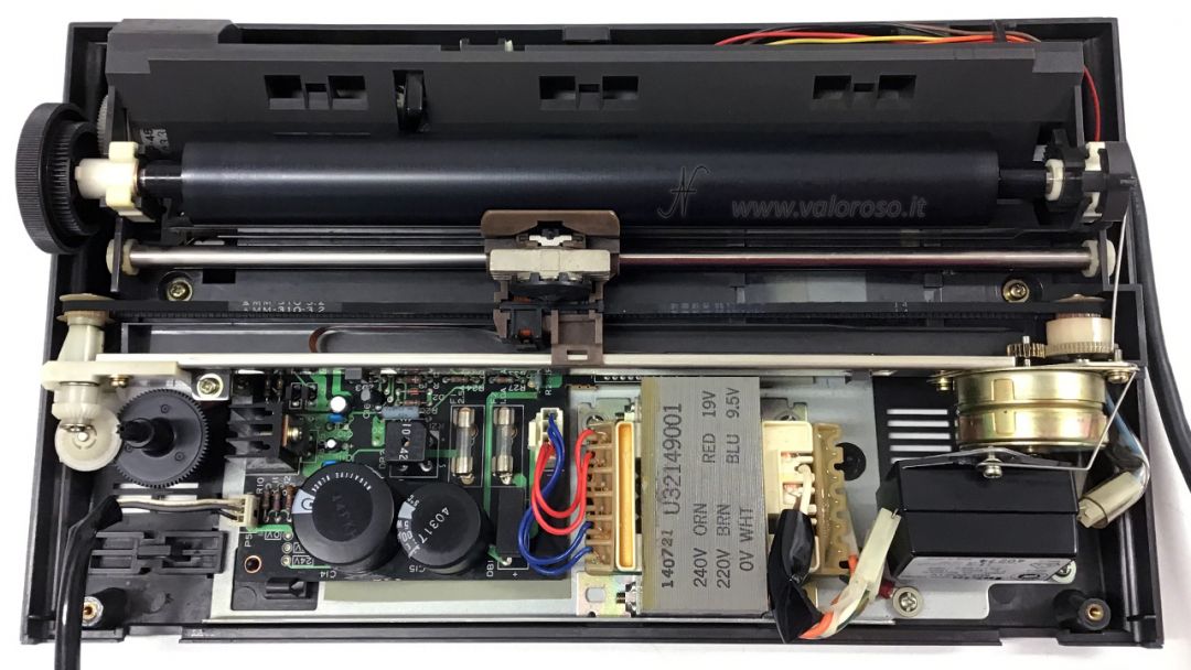 Stampante ad aghi Commodore MPS803, rimontare collegare interno testina, trasformatore, filtro, scheda, rullo, carrello, testina, guide, cinghia, motore passo passo stepper