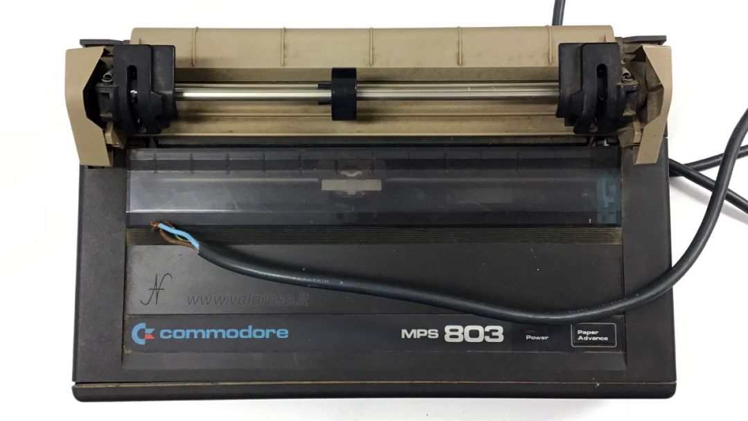 Commodore MPS803 printer, dot matrix printer, restoration, repair, cleaning, continuous paper roll cart, paper advance