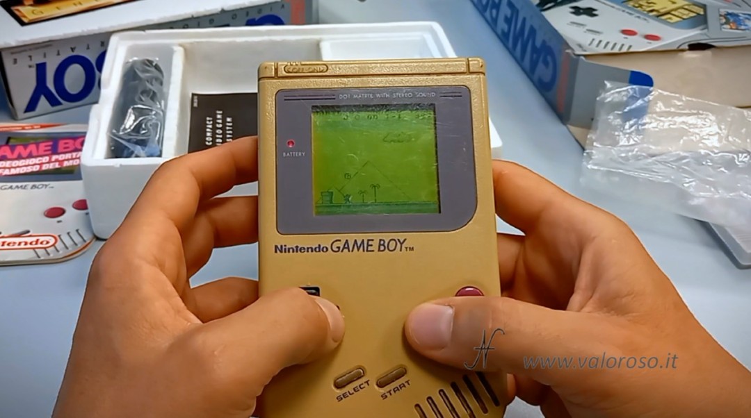Test Nintendo Game Boy, GameBoy, console vintage 3, funziona bene, ingiallita