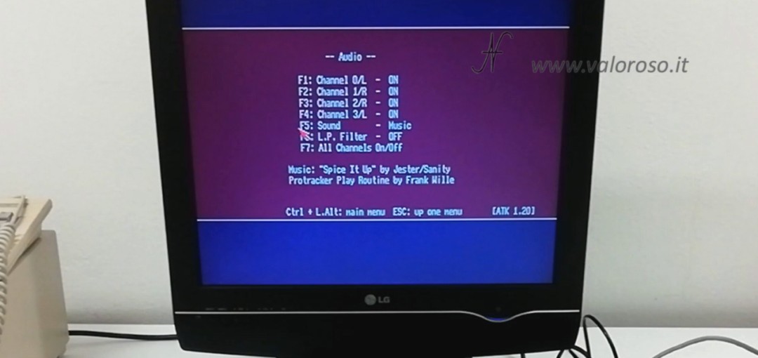 Test audio Commodore Amiga 1200, AmigaTestKit, music sound channel