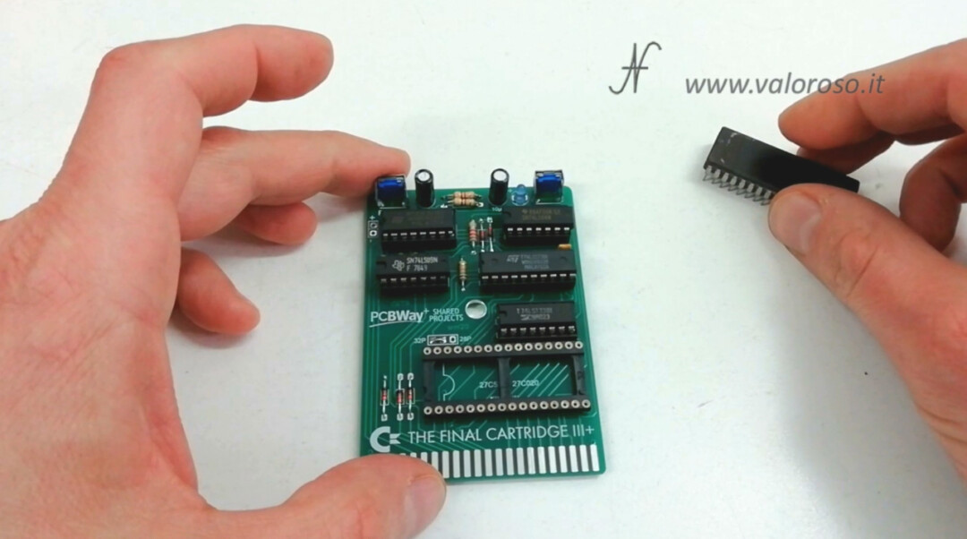 The Final Cartridge III 3 Plus interface Commodore 64 insert IC into the socket