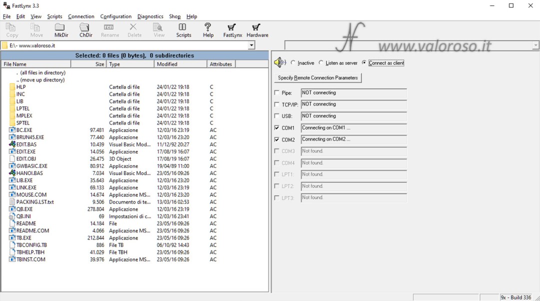 Trasferire file vecchi computer, MS DOS Windows, FastLynx 3.3, connessione seriale COM