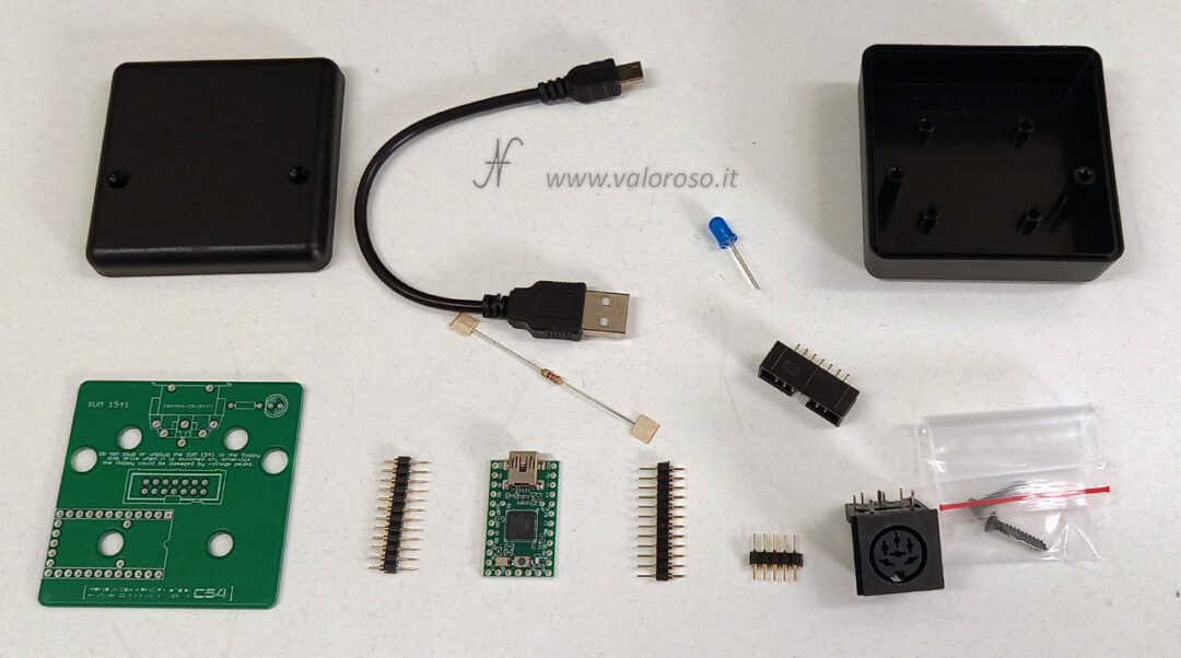 How to build a XUM1541, XUM1541 Commodore 1541 USB C64 assembly tutorial, Teensy2 Faszination components, eBay IEC USB adapter