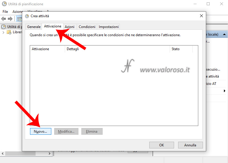 Windows 10 scheduling utility, Create task, Activate, New, turn off the computer at a set scheduled time defined set set