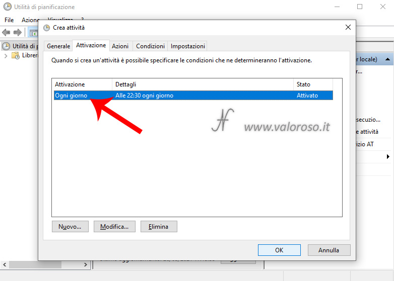 Utility scheduling Windows 10, Create task, Activation, Summary of activation details every day turn off pc now set scheduled defined, turn off the computer automatically