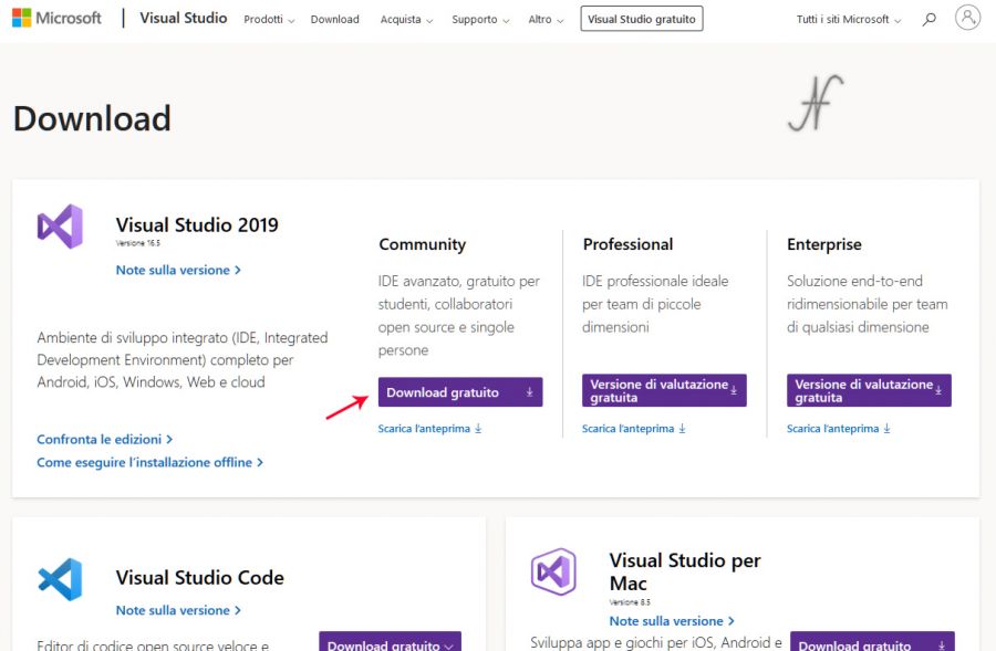 VB.NET, Visual Studio 2019, download gratuito, community Microsoft, programmazione, imparare a programmare, installare gratuitamente Visual Basic