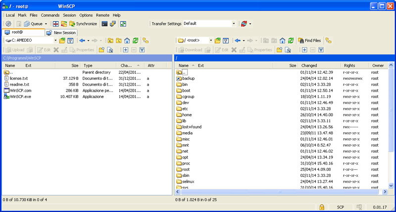 WinSCP, SSH, SCP, Linux, CentOS, browse folders, edit files, LAMP and mail server