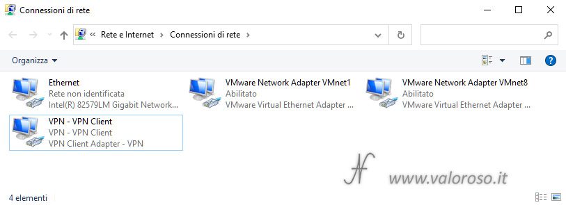 Windows 10, network and internet, network connections, VPN Client, Connect a remote computer to the home and office VPN